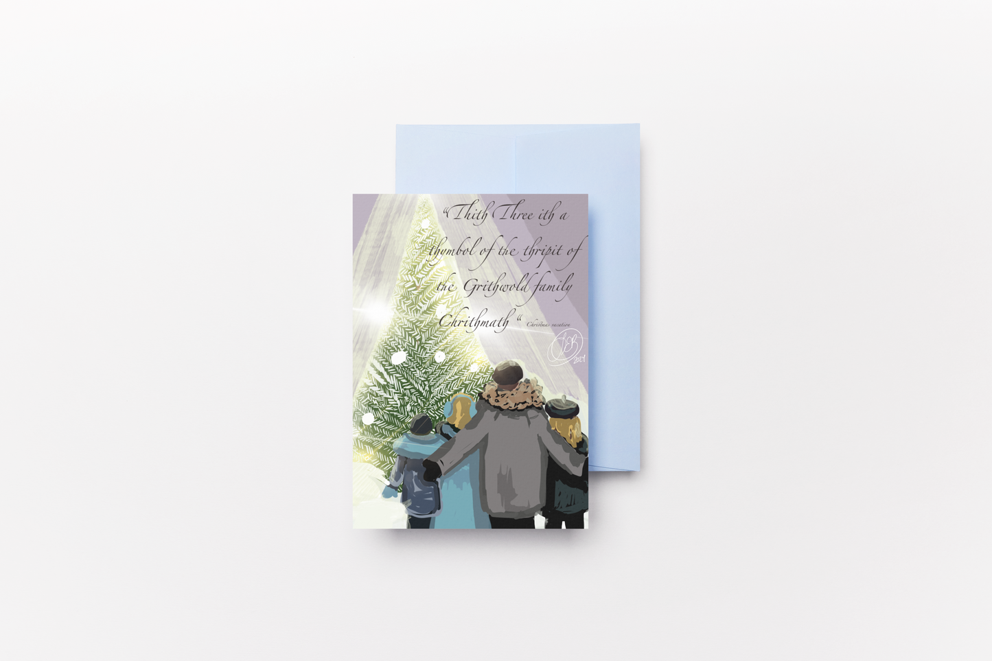 Christmas Vacation Themed Holiday Cards Set of 12