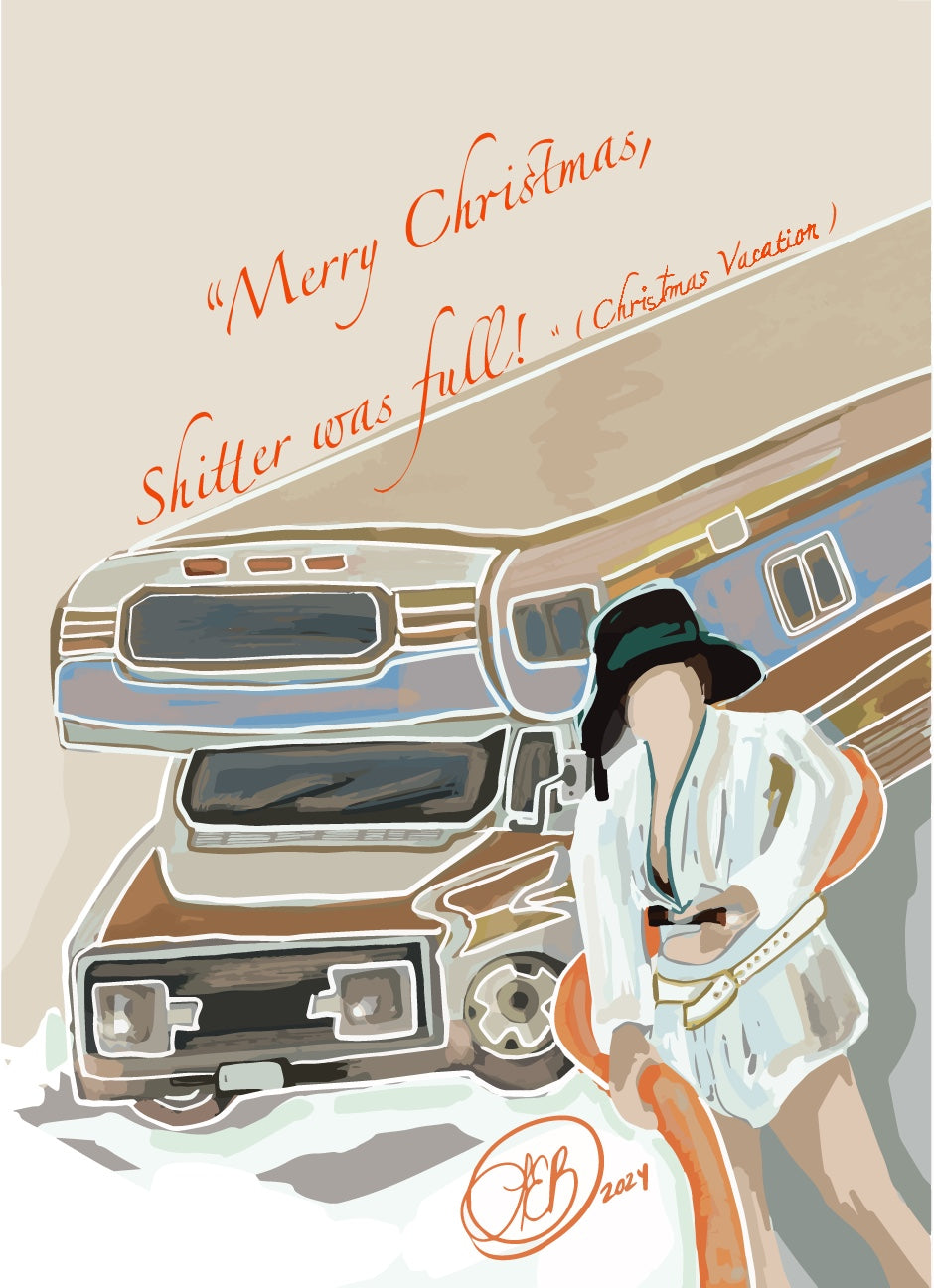 Christmas Vacation Themed Holiday Cards Set of 12