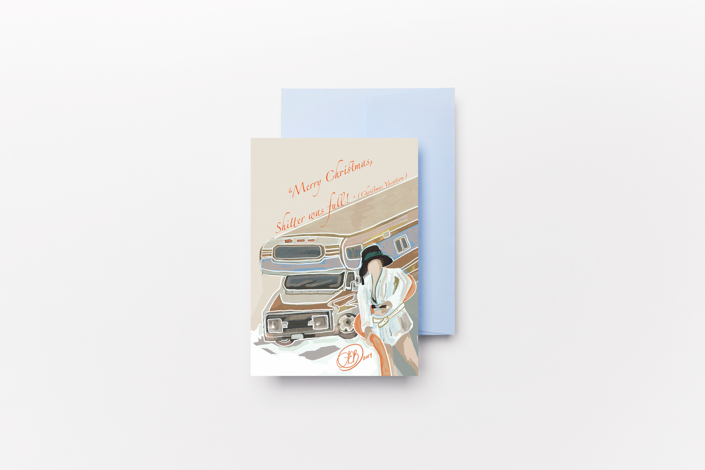 Christmas Vacation Themed Holiday Cards Set of 12