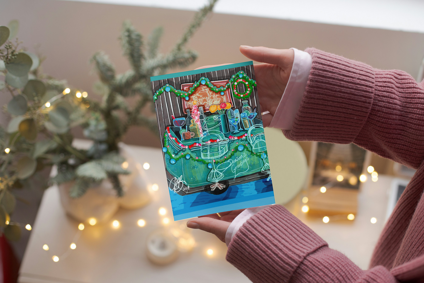 Holiday Themed Greeting Cards Set of 12