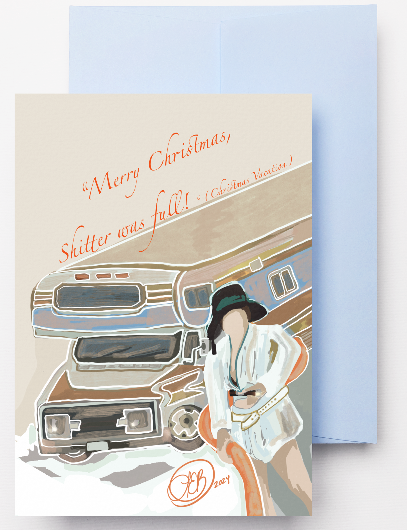 Shitter Was Full Individual Holiday Greeting Card
