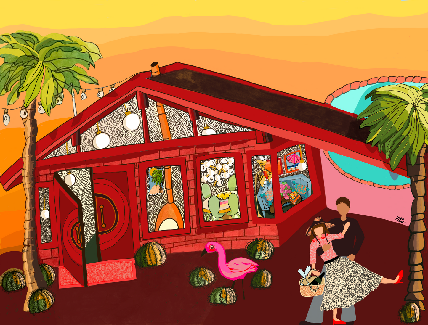 Palm Springs Individual Holiday Greeting Card