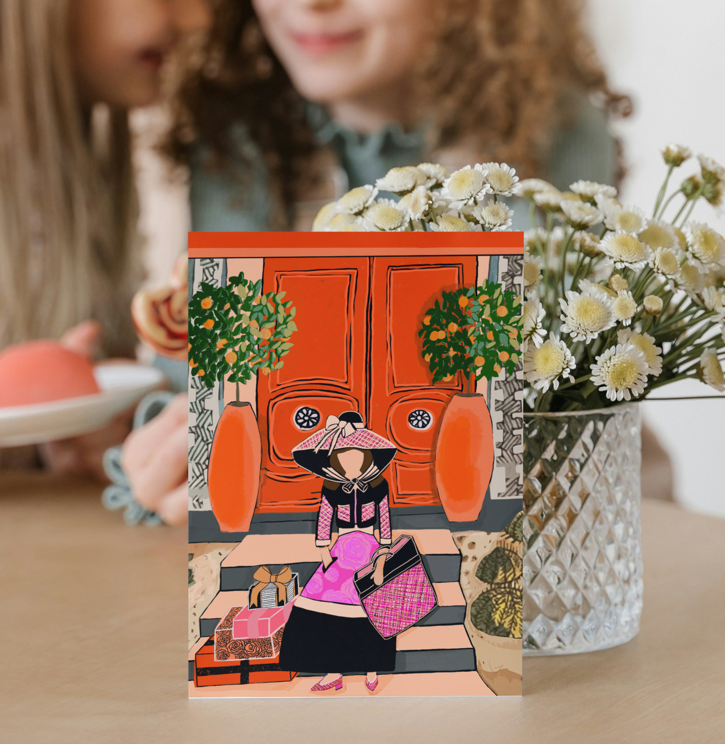 Tangerine & Haute Individual Holiday Greeting Card
