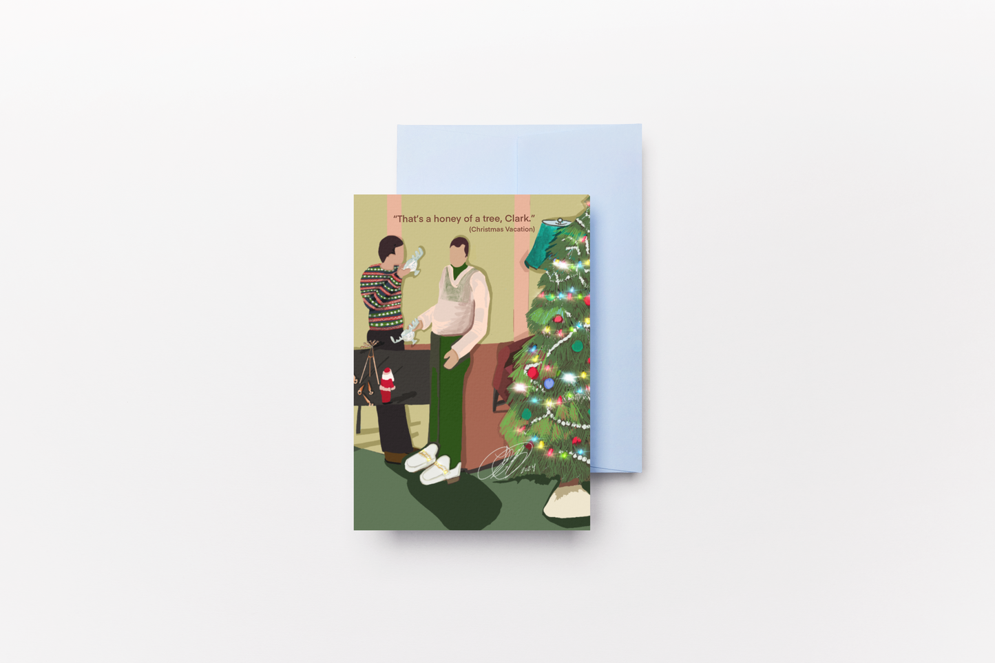 Christmas Vacation Themed Holiday Cards Set of 12