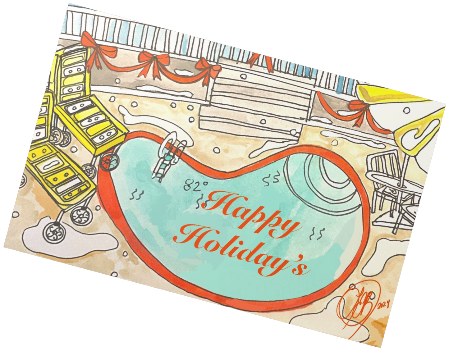 Holiday Themed Greeting Cards Set of 12