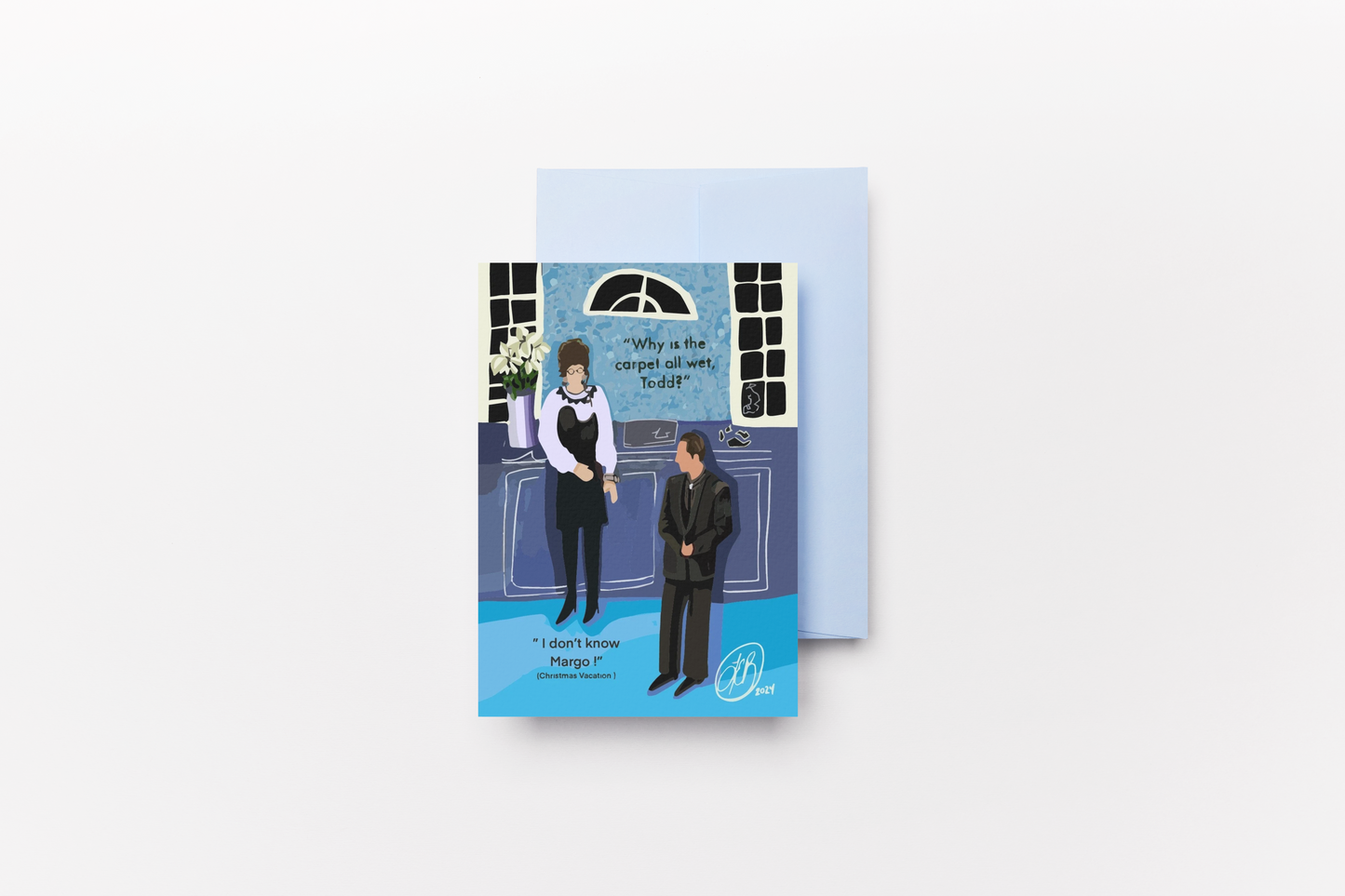 Christmas Vacation Themed Holiday Cards Set of 12