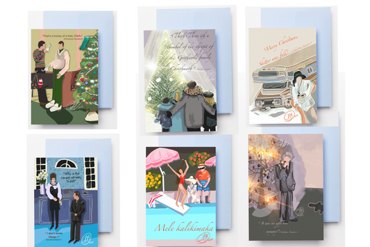 Christmas Vacation Themed Holiday Cards Set of 12